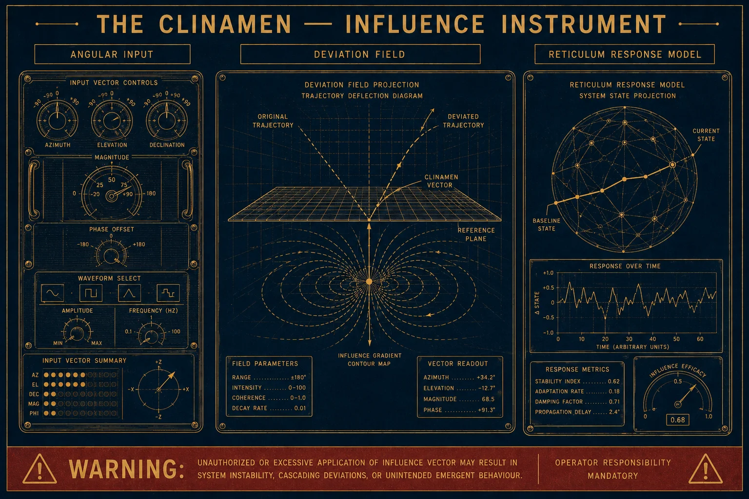 The Clinamen — Influence Instrument schematic